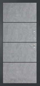 АТЛАНТИК 25 термо - Бетон светлый, черный молдинг