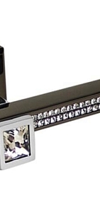 Ручка на квадратной накладке 302 ВН Черный никель с кристаллами