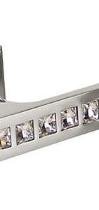 Ручка на квадратной накладке 301 НН Белый никель с кристаллами